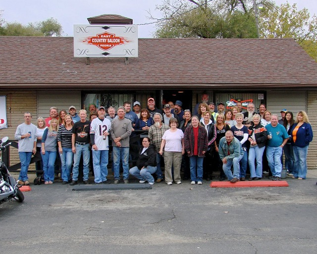 Regulars outside the Country Saloon