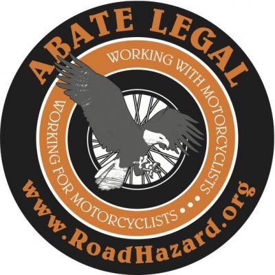 A.B.A.T.E. logo with eagle and motorcycle wheel